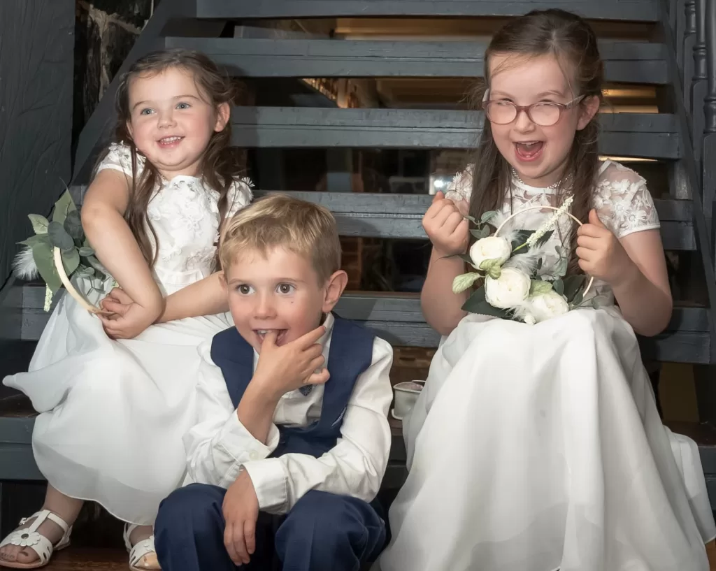 Flower girls & page boy at a Wedding